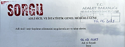 Adli Sicil Başvuru Örneği